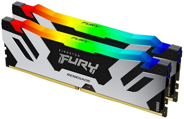 DDR5 96GB (2X48GB) 6400MHZ [FURY RENEGADE RGB], NON-ECC UDIMM, CL32 1.4V, 288-PIN 2RX8, SILVER/BLACK