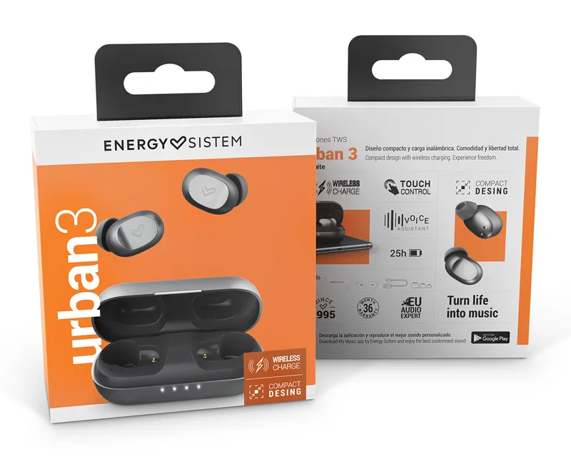 ENERGY SISTEM URBAN 3 GRAPHITE TRUE WIRELESS BEŽIČNE SLUŠALICE SIVE (M45182)