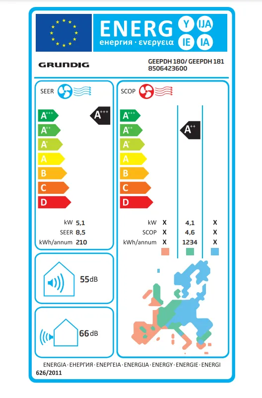 GRUNDIG GEEPDH 180/ GEEPDH 181 INVERTER KLIMA UREĐAJ