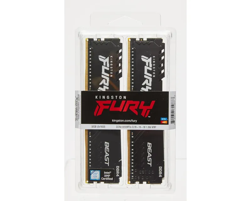 KINGSTON DIMM DDR4 16GB (2X8GB KIT) 3600MT/S KF436C17BBK2/16 FURY BEAST BLACK