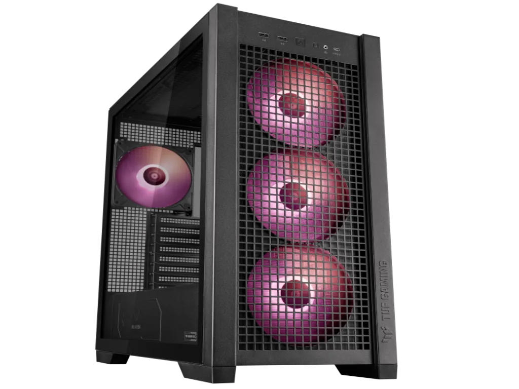 KUCIŠTE ASUS TUF GAMING GT302 TEMPERED GLASS ARGB MID TOWER/MICRO ATX/MINI ITX/BEZ NAPAJANJA/CRNA