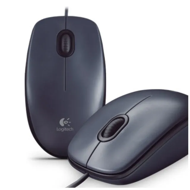 LOGITECH M90 WIRED OPTICAL MOUSE, USB, GRAY