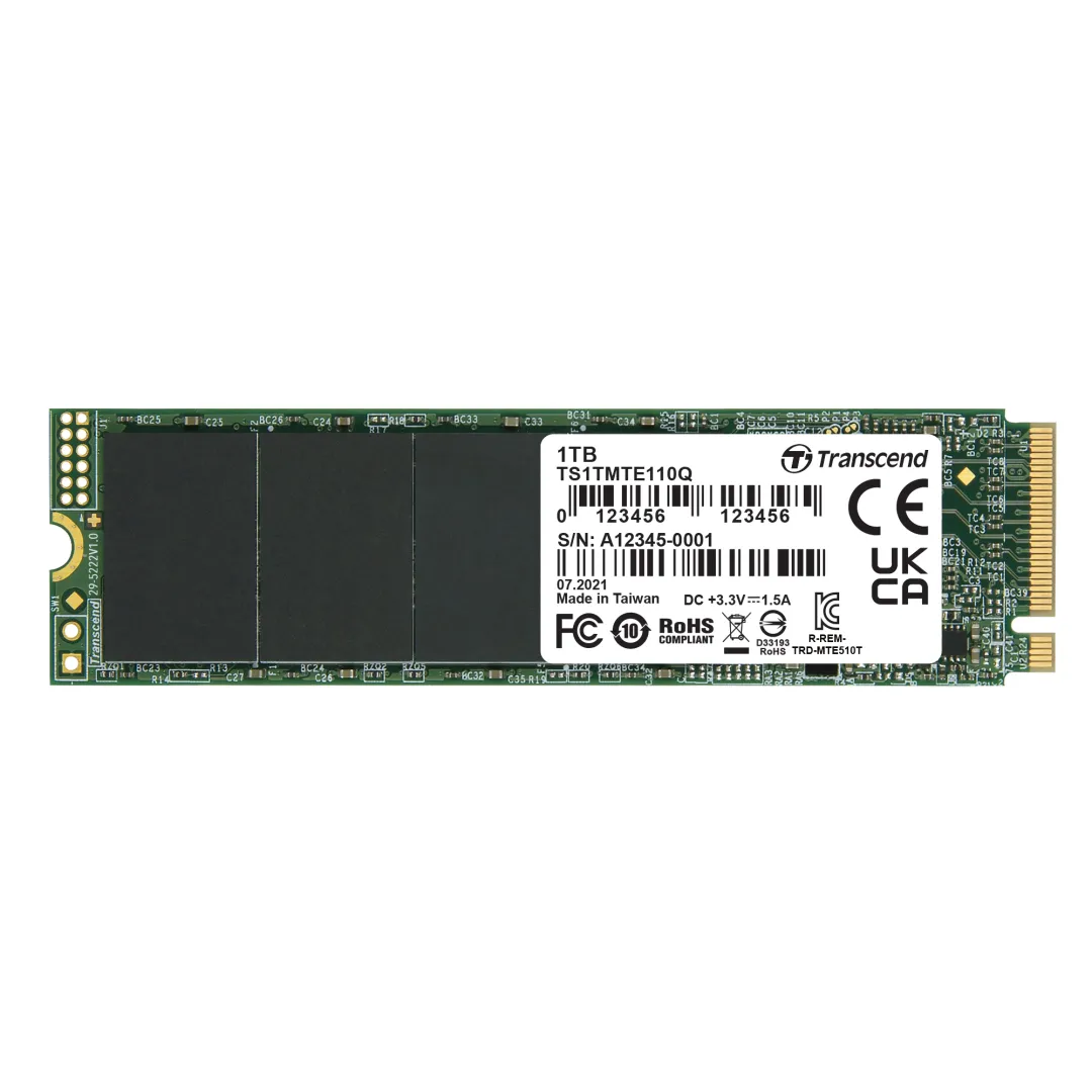 M.2 NVME 1TB, 2280, PCIE GEN 3X4, M-KEY, QLC, DRAM-LESS