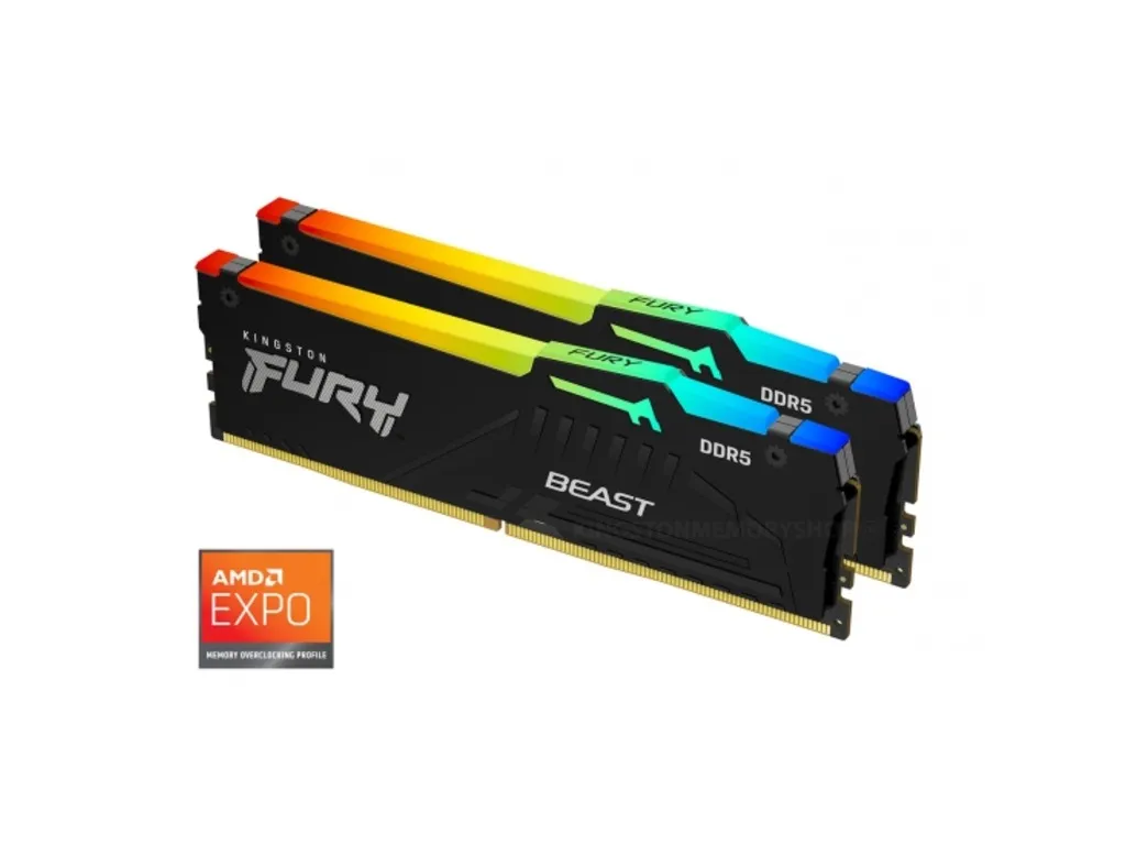 MEMORIJA KINGSTON 32GB(2X16GB)/DIMM/DDR5/5600MHZ/CL36/FURY BEAST RGB EXPO