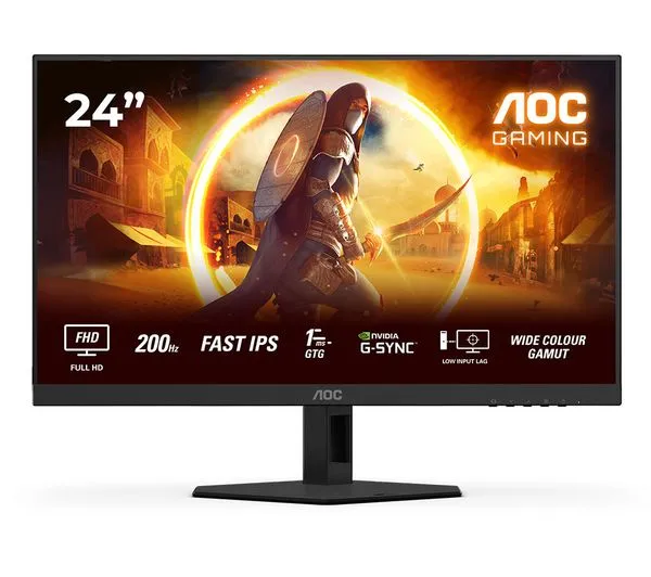 MONITOR AOC 24G4HRE 23.8"/IPS/1920X1080/200HZ/1MS GTG/HDMIX2,DP/GSYNC,FREESYNC/ZVUCNICI/CRNA