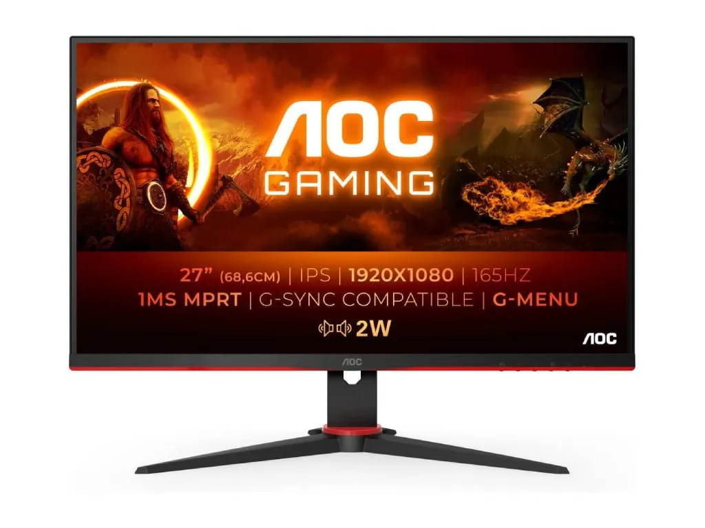 MONITOR AOC 27G2SPAE/BK 27"/IPS/1920X1080/165HZ/1MS MPRT/VGA,HDMI,DP/GSYNC,FREESYNC/ZVUCNICI/CRNA