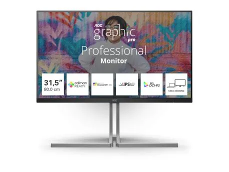 MONITOR AOC U32U3CV 31.5"/IPS/3840X2160/60HZ/4MS GTG/HDMI,DP,USB, USB TYPE C/PIVOT,VISINA/ZVUCNICI