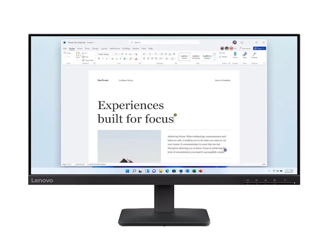 MONITOR LENOVO L24-4E 23.8 "/IPS/1920X1080/100HZ/4MS/HDMI, VGA/CRNA