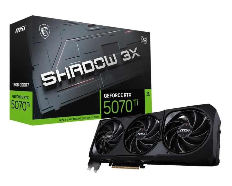 MSI NVIDIA RTX 5070 TI 16G 256BIT GEFORCE RTX 5070 TI 16G SHADOW 3X OC GRAFIČKA KARTA