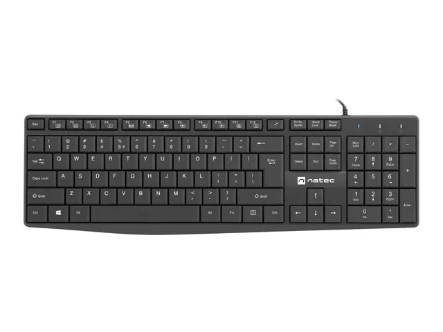 NAUTILUS, SLIM MULTIMEDIA KEYBOARD US, SPILL PROOF, USB, BLACK