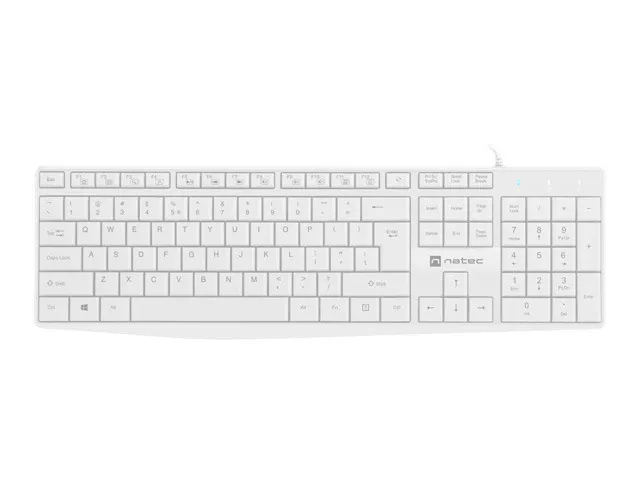NAUTILUS, SLIM MULTIMEDIA KEYBOARD US, SPILL PROOF, USB, WHITE