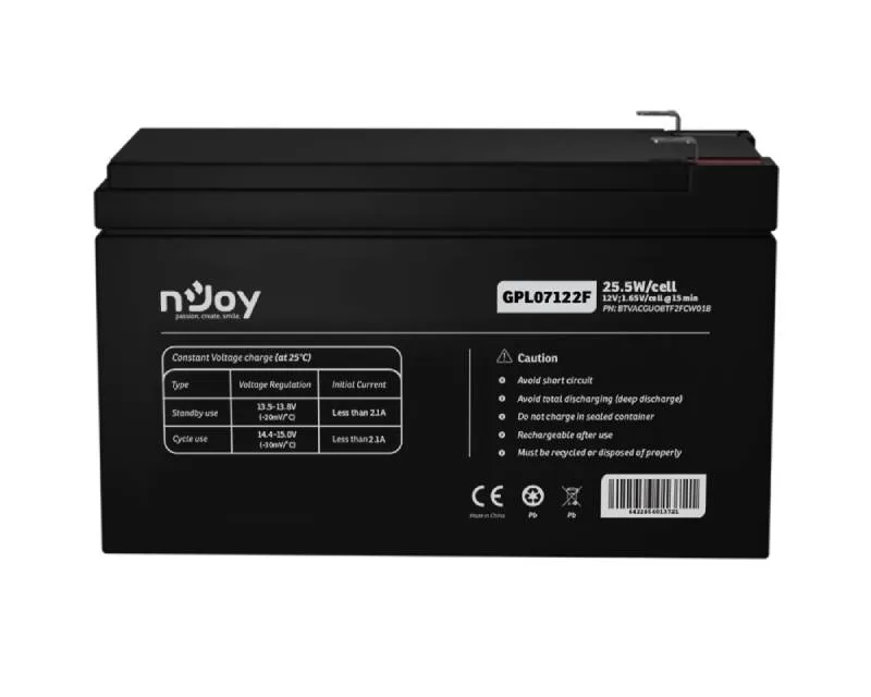 NJOY GPL07122F BATERIJA ZA UPS 12V 7AH (BTVACGUOBTF2FCW01B)