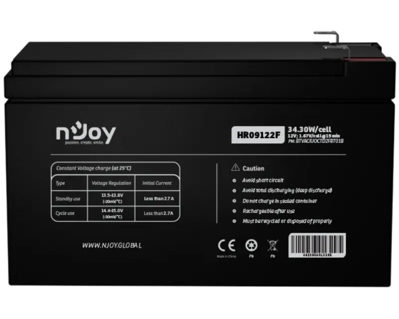 NJOY HR09122F BATERIJA ZA UPS 12V 38.31W/CELL (BTVACIUOCTD2FBT01B)