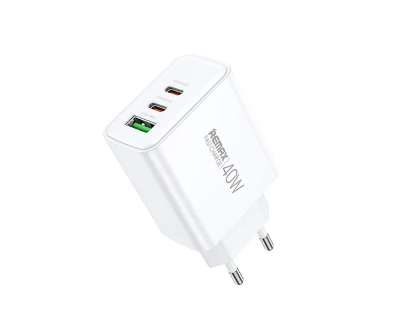 REMAX STRUJNI FAST PUNJAC KIDDY 1XUSB 3.0 + 2XTIP C 20W RP-U123, BELI