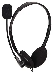 STEREO HEADSET WITH VOLUME CONTROL, 3.5MM STEREO, BLACK