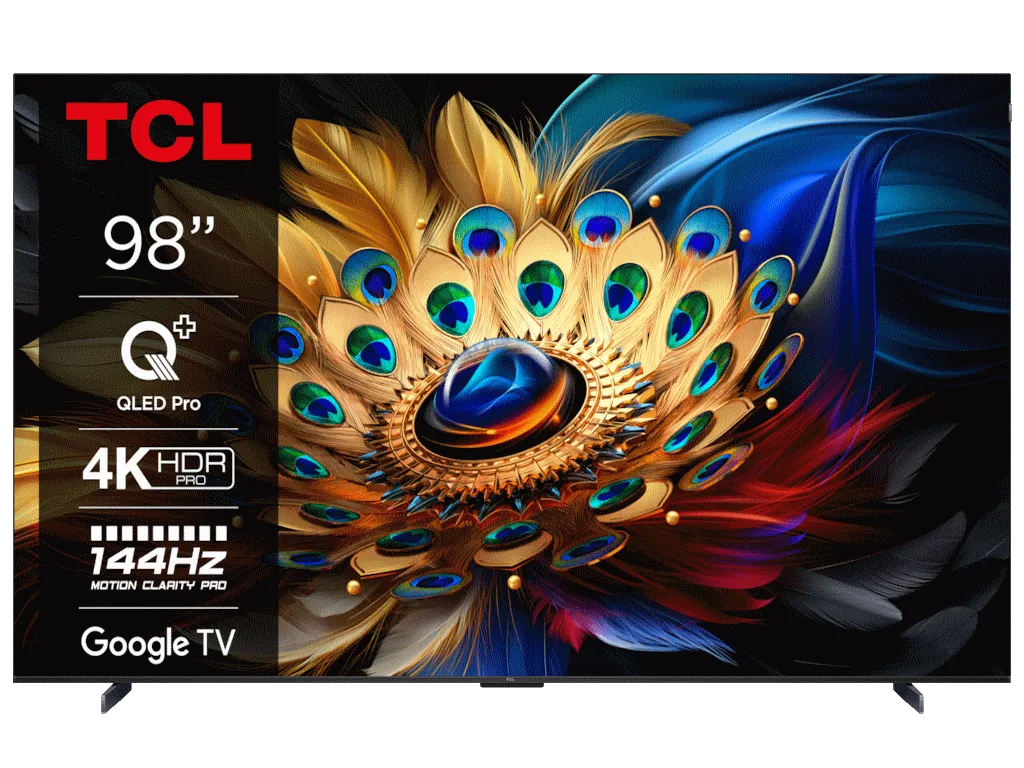 TELEVIZOR TCL 98C655/QLED/98"/4K UHD/144HZ/GOOGLE TV/CRNA