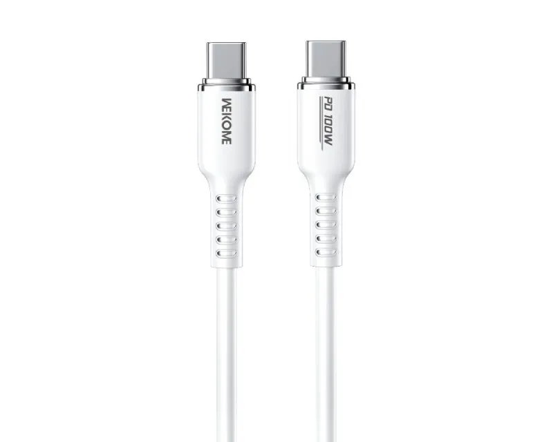 WEKOME WDC-11 KABL 3.1 USB TIP C M/M 1.2M, ZA SUPER BRZO PUNJENJE 100W/480MBPS, SILICON SOFT, BELI