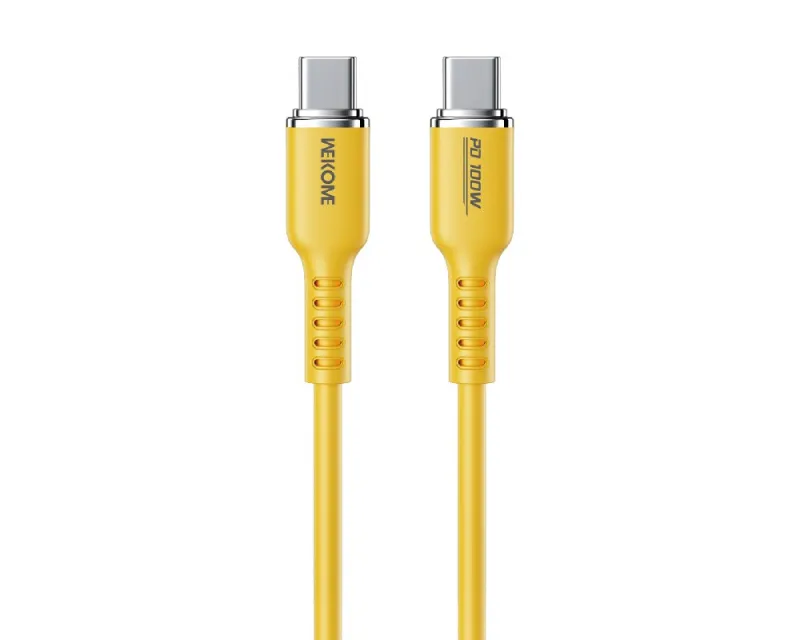 WEKOME WDC-11 KABL 3.1 USB TIP C M/M 1.2M, ZA SUPER BRZO PUNJENJE 100W/480MBPS, SILICON SOFT, ŽUTI