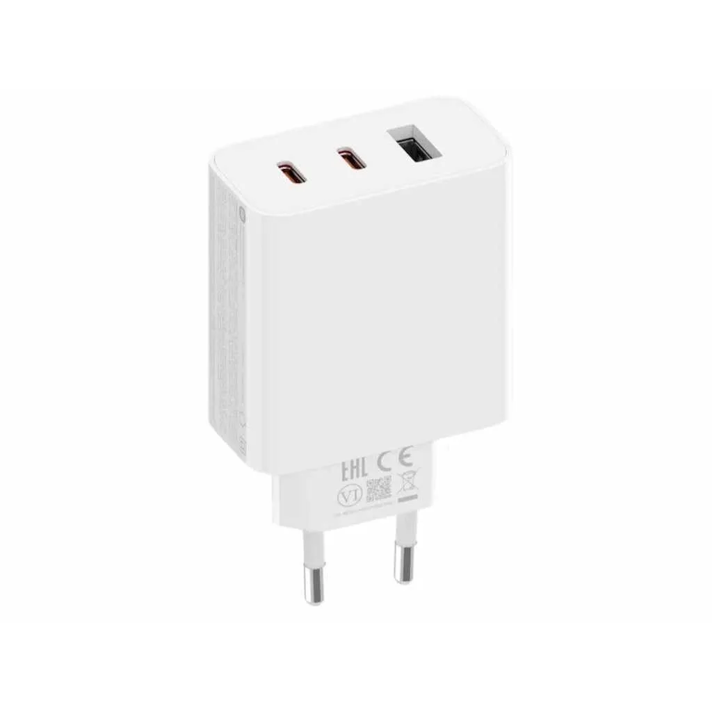 ZIDNI PUNJAC XIAOMI 67W GAN 2X USB-C+1X USB-A/BELA