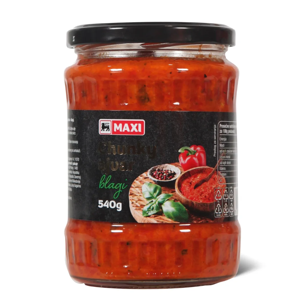 Ajvar blagi Chunky Maxi 540g