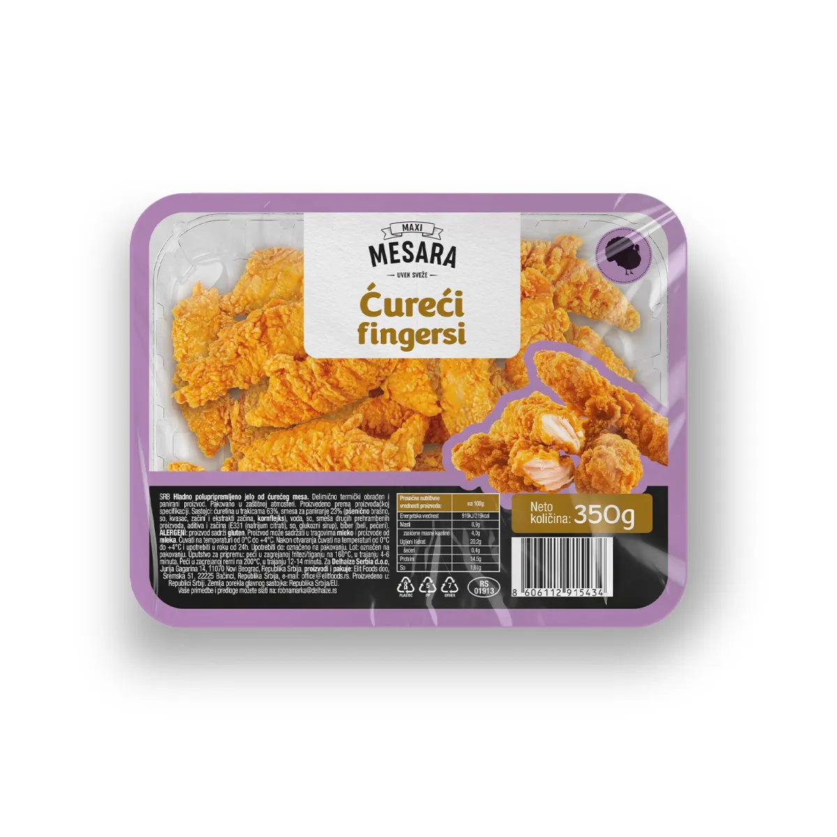 Cureci fingersi 350g Map