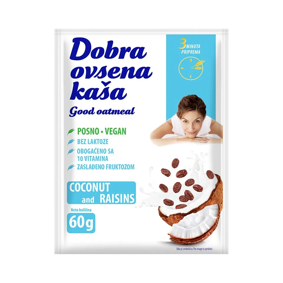 Dobra ovsena kasa kokos i suv.grozdje60g