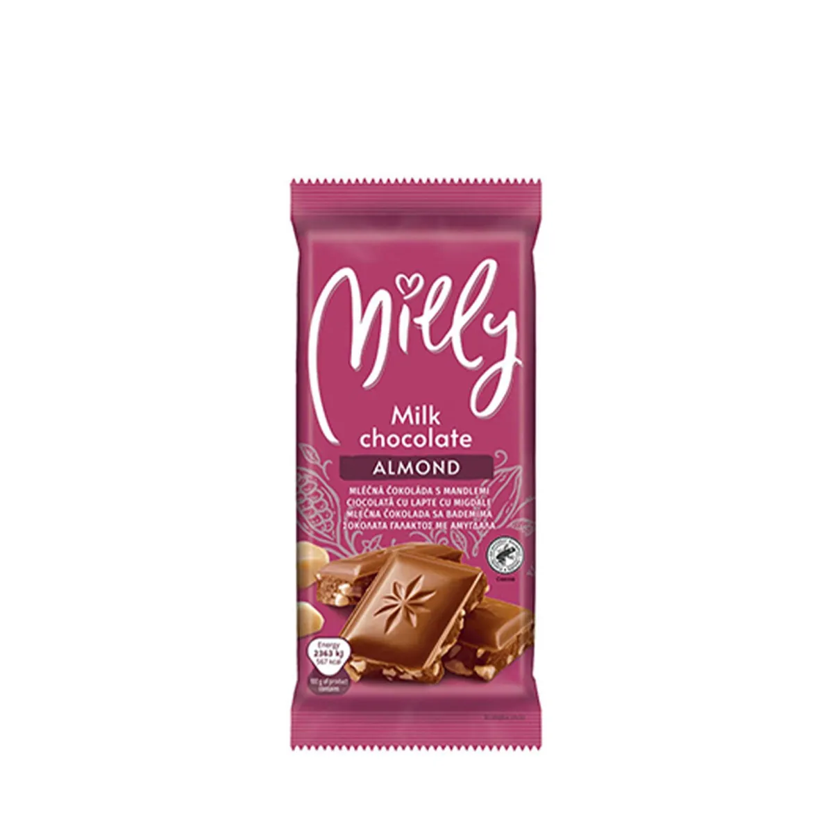 Mlecna cokolada sa bademom Milly 100g