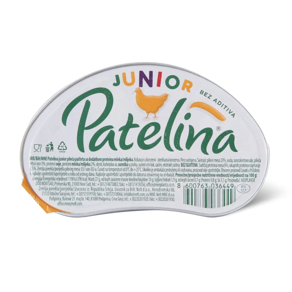Pasteta pileca junior Patelina 60g-np