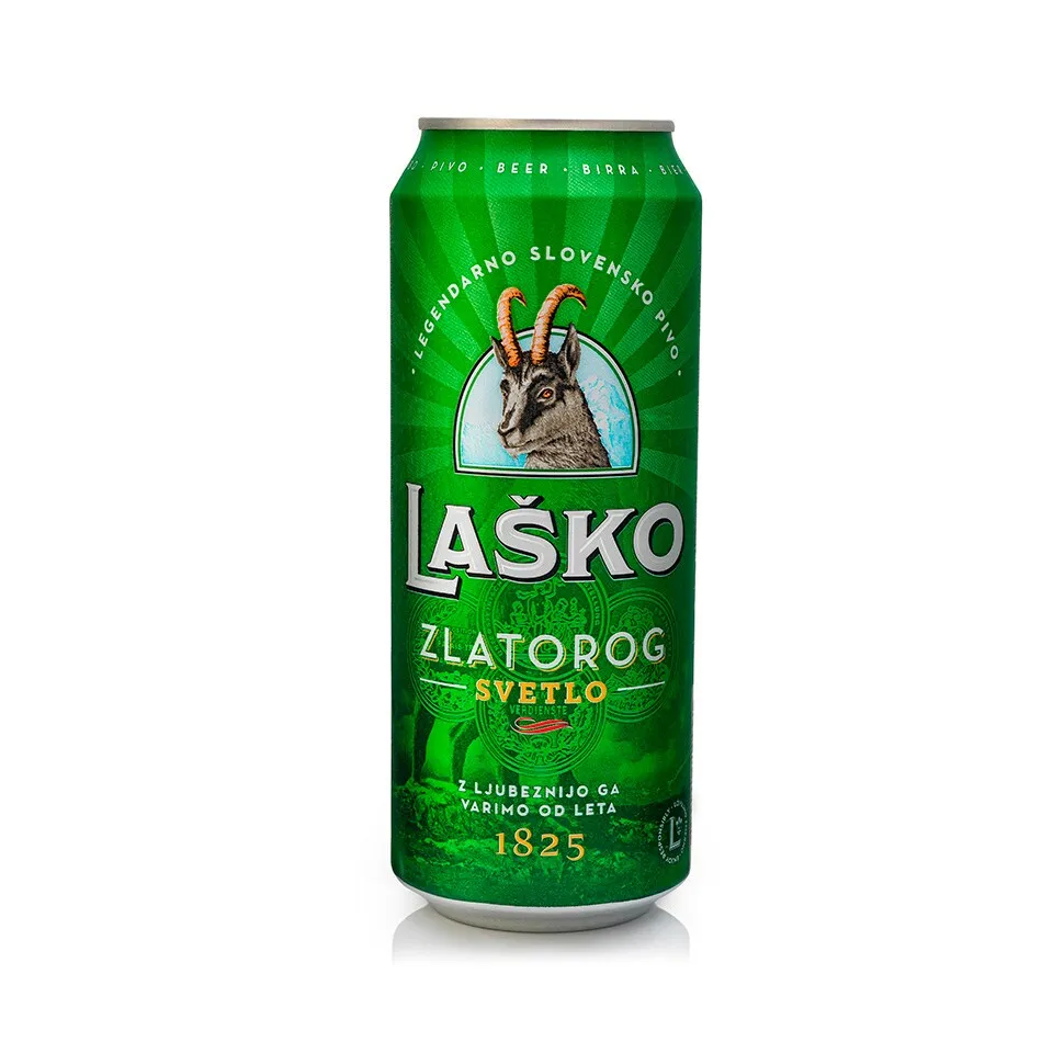 Pivo Zlatorog Lasko limenka 0.5l