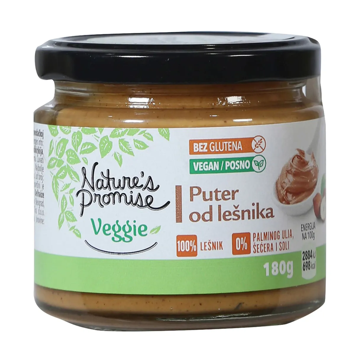 Puter od lesnika Nature's Promise 180g