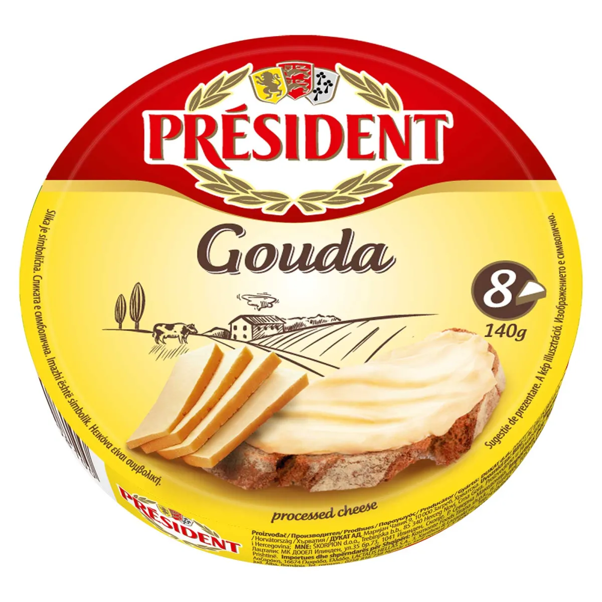 Sir topljeni Cheddar President 140g