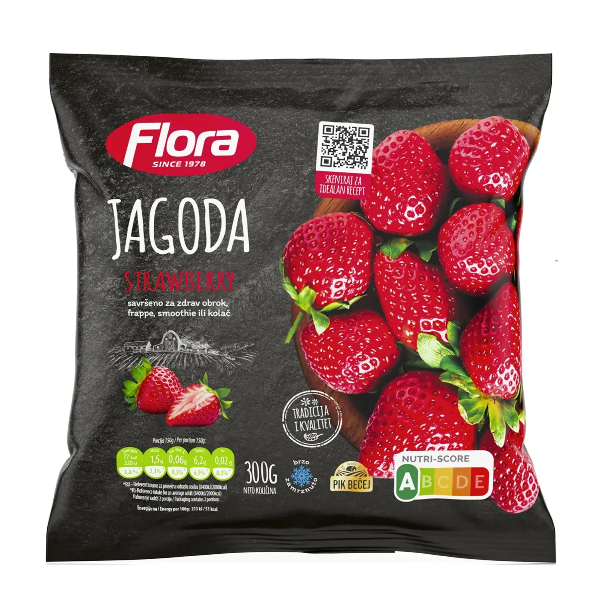 Smrznuta jagoda Flora 300g