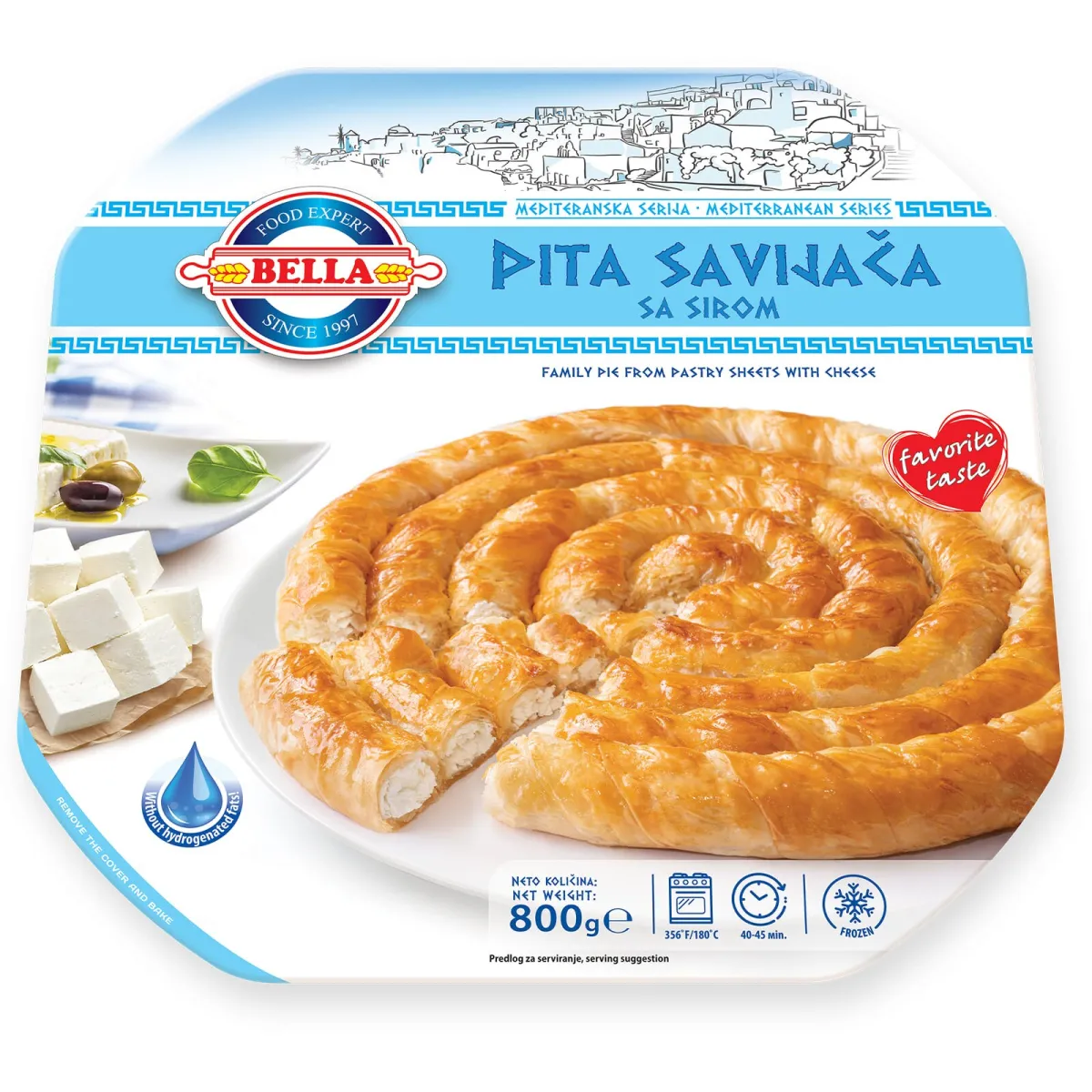 Smrz.Pita savijaca sa sirom Bella 800g
