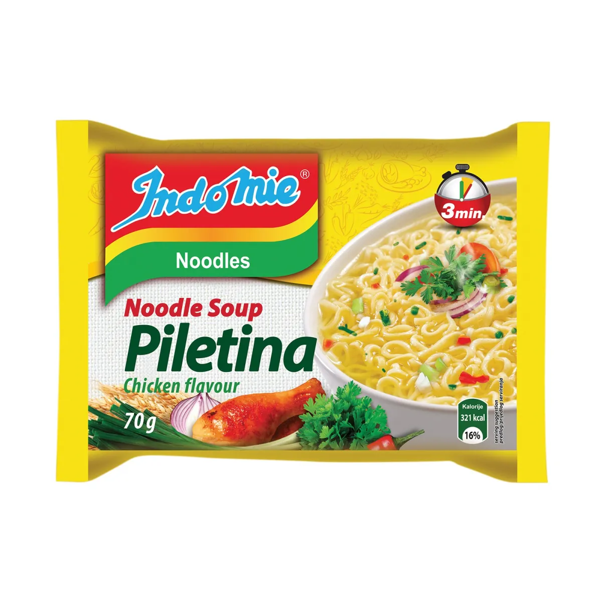 Supa instant nudle ukus pil.Indomie70g