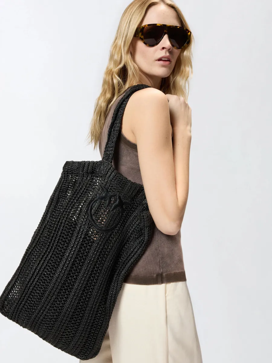 PINKO EASY TOTE RAFIA tašna