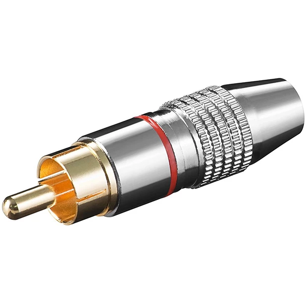 RCA metalni pozlaćeni crveni