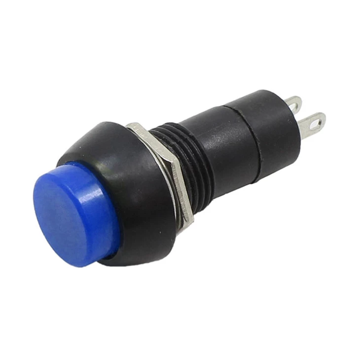 Taster prekidač plastični 3A/250V plavi okrugli, fi=12mm
