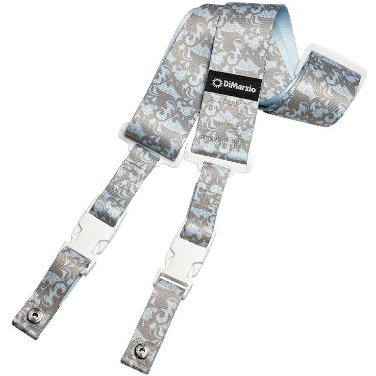 DiMarzio DD2253 Steve Vai UtoPIA™ ClipLock® Strap, Gray/Light Blue Kaiš za gitaru
