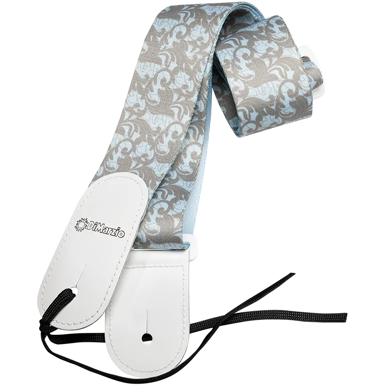 DiMarzio DD3153 Steve Vai UtoPIA™ Strap,2″, Gray on Light Blue Kaiš za gitaru