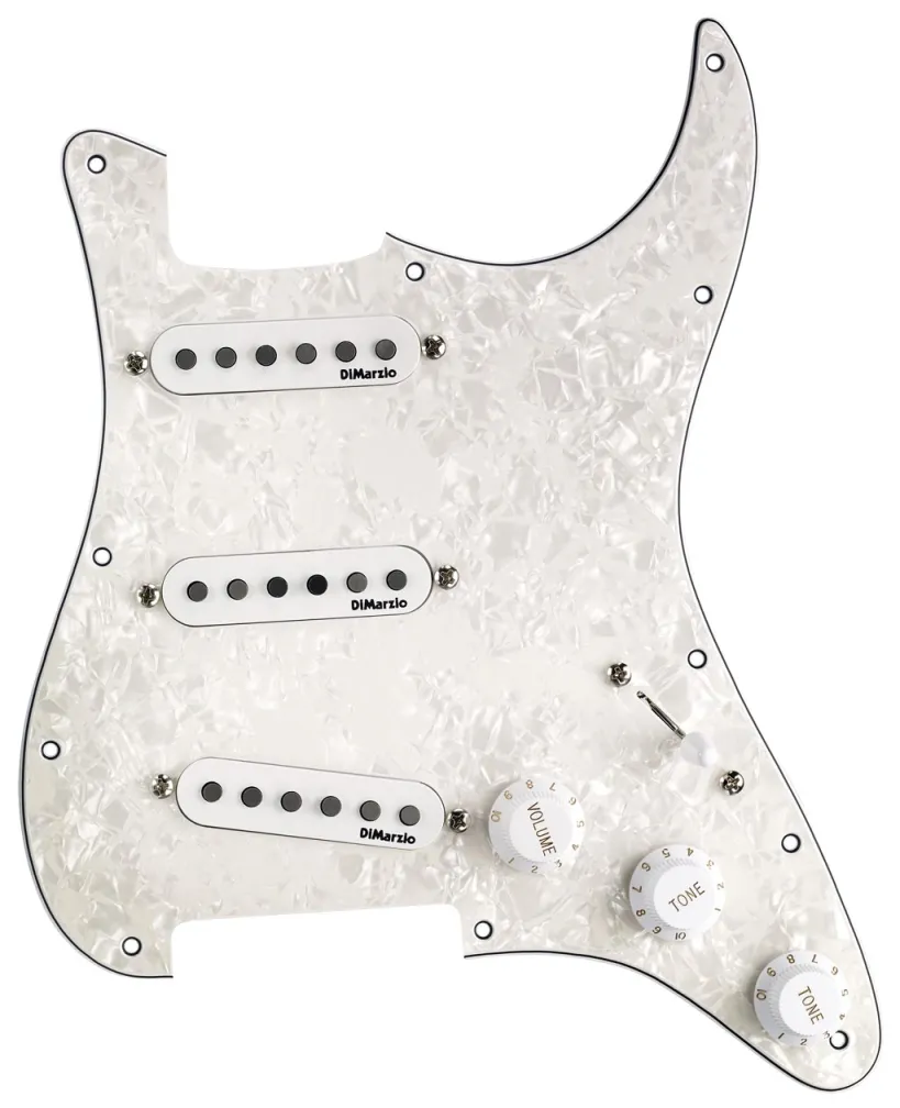 DiMarzio FG2108PWA10 Pickguard Assembly,Pearl White Ritchie Kotzen Model Maska za gitaru sa magnetima za gitaru