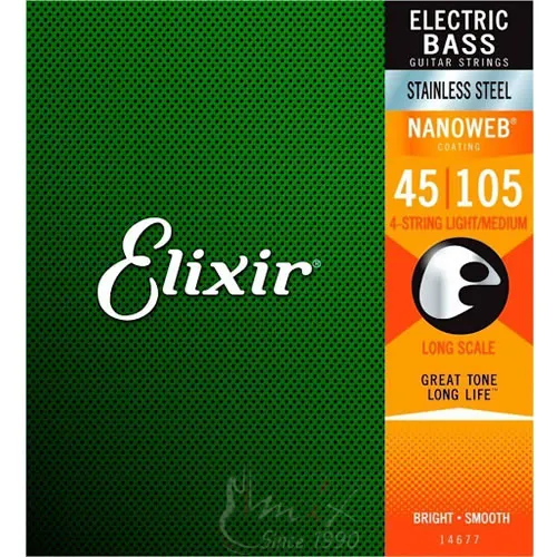 Elixir 14677 Light/Medium 045-105 Stainless Steel Žice za bas gitaru