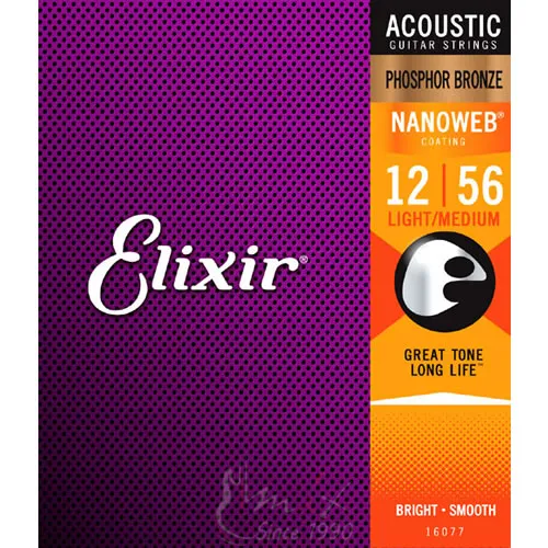 Elixir 16077 Light-Medium 012-056 Phosebronze Žice za akustičnu gitaru