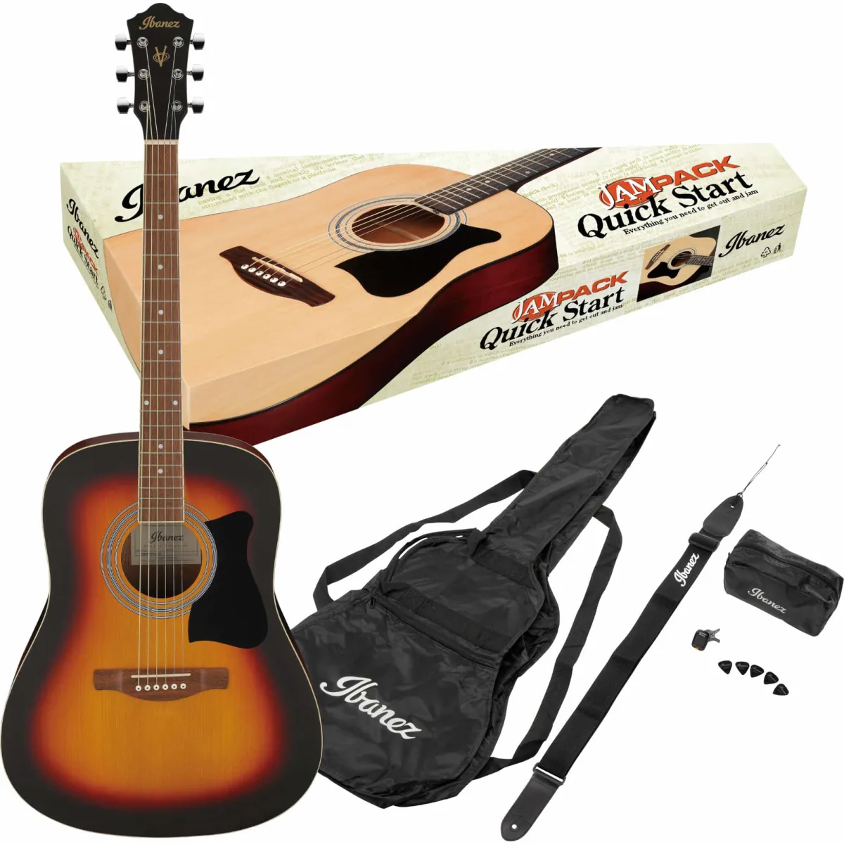 Ibanez V50NJP-OVS Akustična gitara  sa priborom Finiš OVS : Open Pore Vintage Sunburst