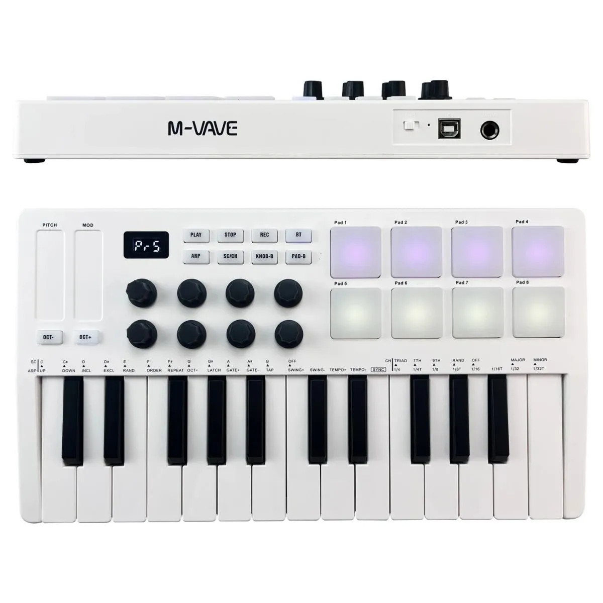 M-VAVE MINI-PAD Bežični Bluetooth MIDI Controller sa Padovima