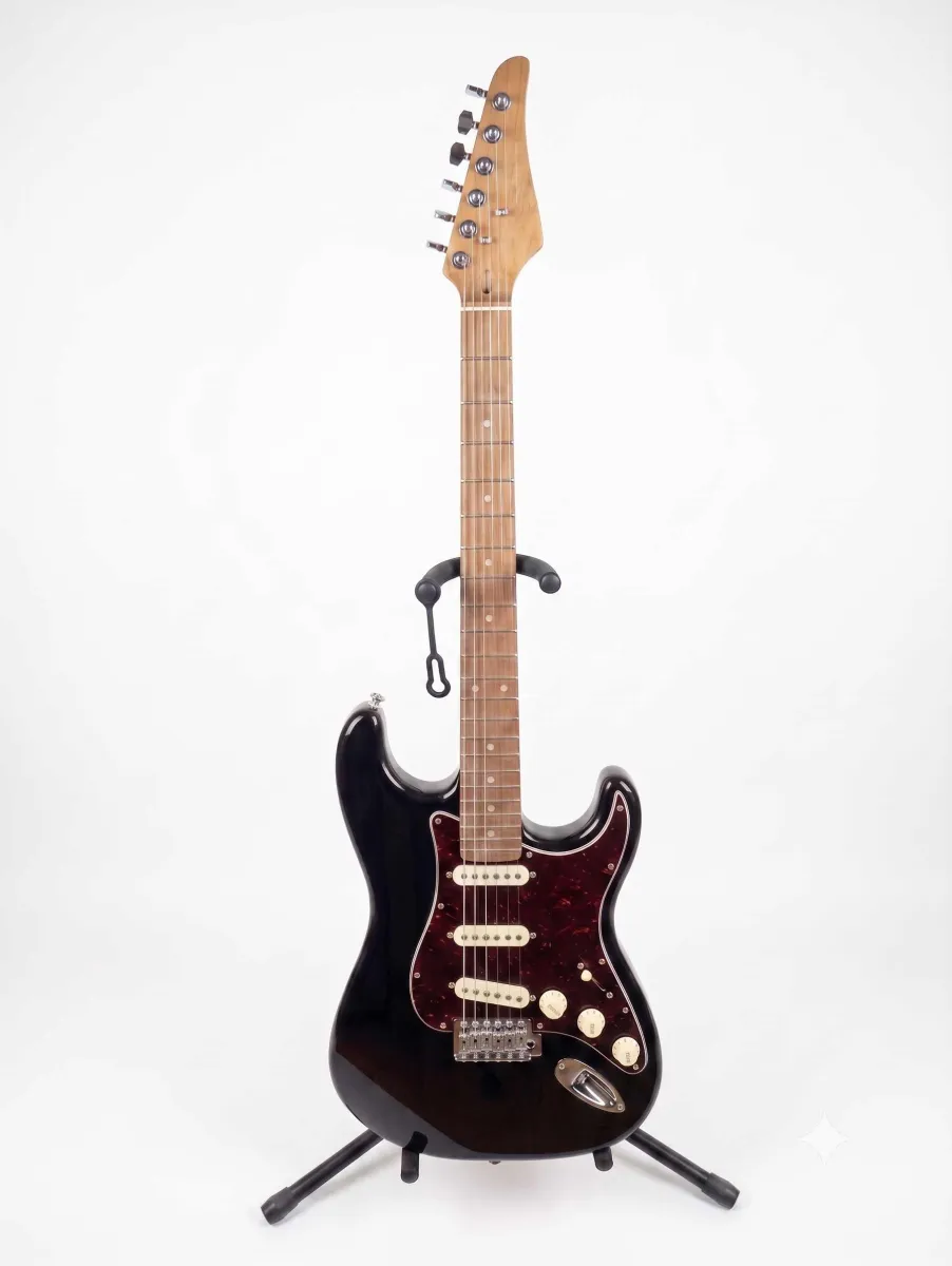 Wakekrtone VK62-BK Električna gitara Crna Strat tri singla