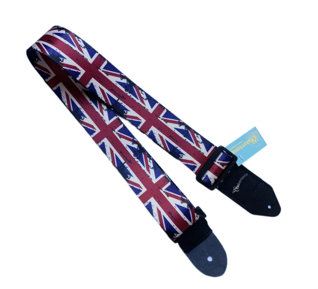 Wakertone GS2 – GB FLAG Kaiš za gitaru sa kožnim krajevima