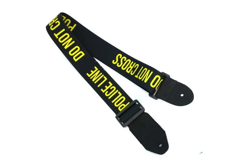 Wakertone GS2 Gutiar Strap – Police Black Yellow – Kaiš za gitaru sa kožnim krajevima