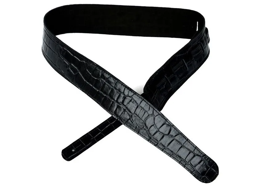 Wakertone LGS1 Black Leather Finish Kožni kaiš za gitaru Crna boja