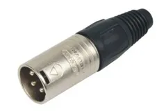 Wakertone NC3MX XLR muški konektor sa niklovanim kućištem i kontaktnim površinama od srebra