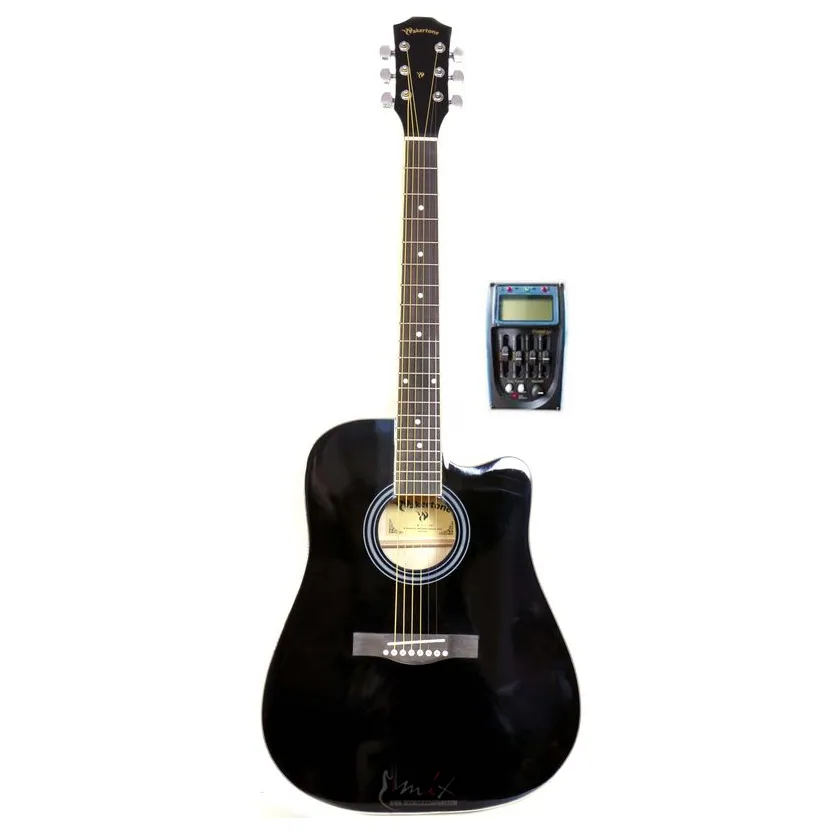 Wakertone W12C-BK EQ Akustična ozvučena gitara Crna Boja